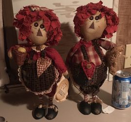 Raggedy Ann and Andy stand up Dolls