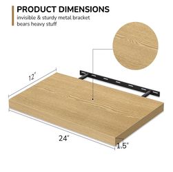 Floating Oak Shelf - 2 sets see description for size