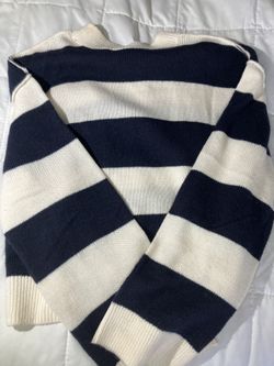 Blue and white warm sweater