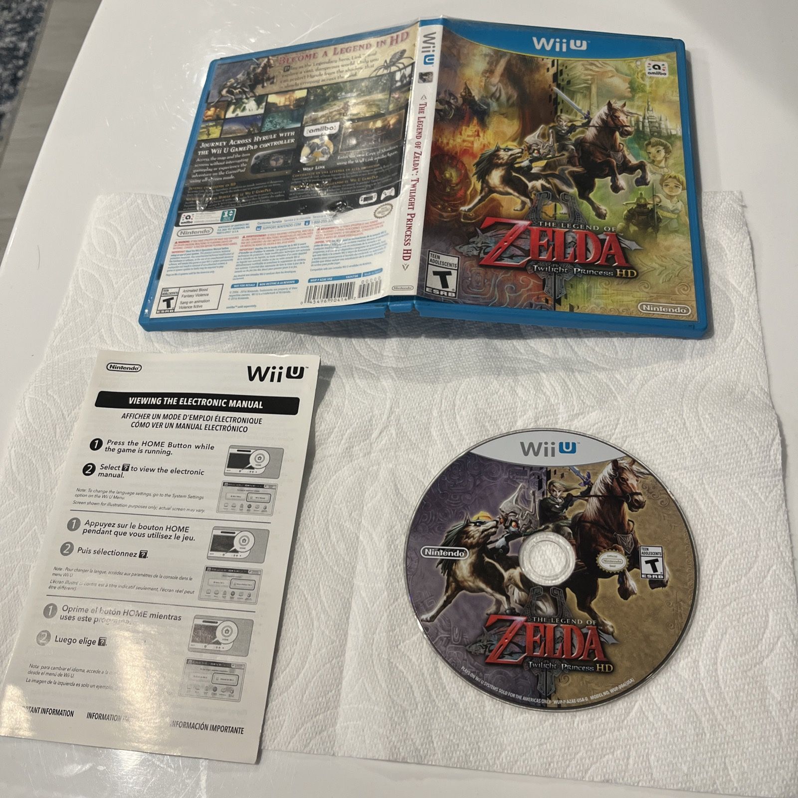 The Legend of Zelda: Twilight Princess HD Nintendo Wii U Complete CIB w/ Insert