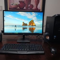 Gateway desktop Computer.  windows 10. Good Working Condition.  Intel Core i3 processor.   1 Tb Hard Drive.   vlc DVD Reader.  monitor LG  24 inches. 