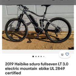 2019 Haibike Sduro Full Seven Lt 3.0 Electric Mountain Bike Ebike
