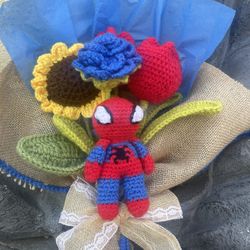 Crochet Spider-Man Sunflower bouquet! 