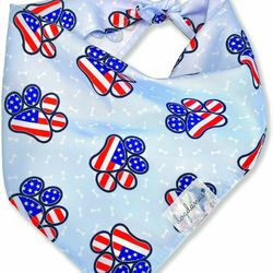 Dog Bandana USA Paw Prints $5 - New