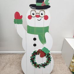 Target Wondershop Snowman Wood Christmas Holiday Decor 3ft Stand up 