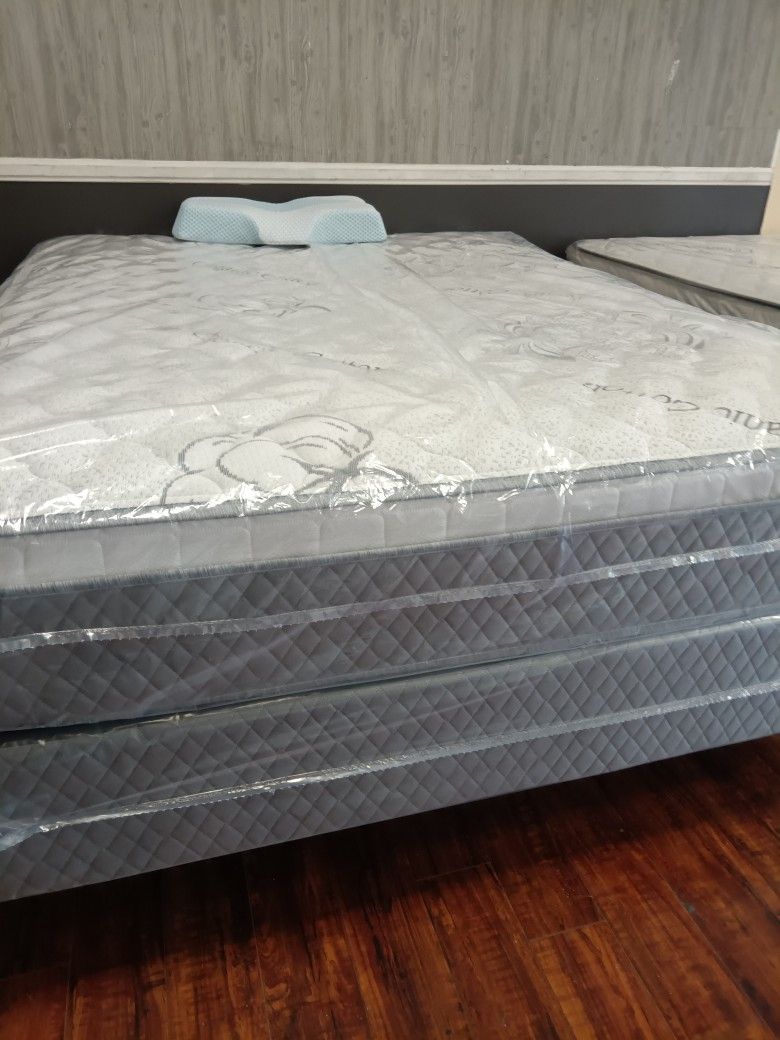 🔥💯🔥💯 $319 King Pillow Top Mattress And Box Spring $319 🔥💯🔥💯