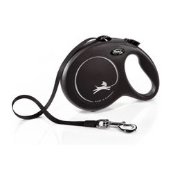 Flexi Classic Tape Retractable Dog Leash, Extra Small, Black, 10'
