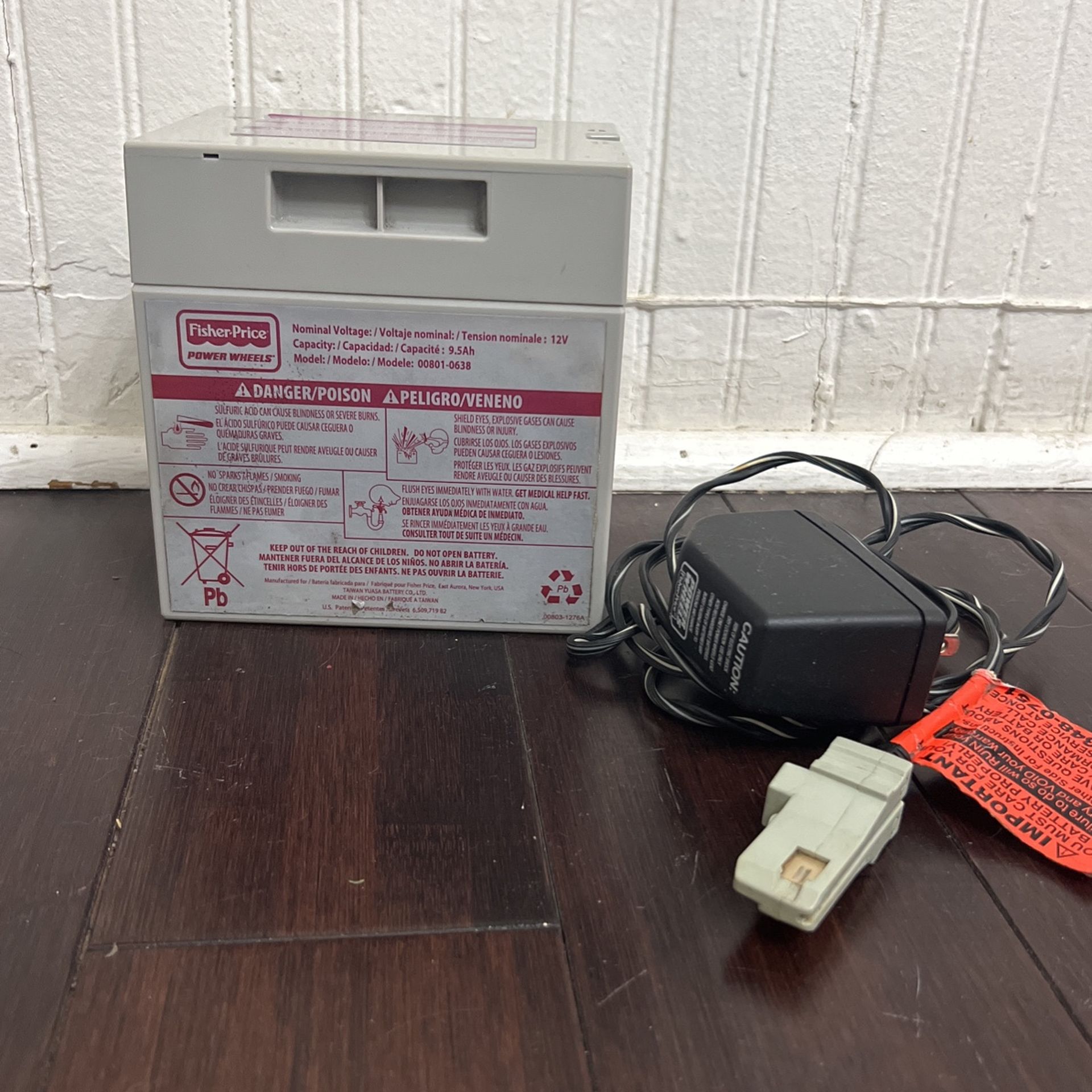 Fisher Price Power Wheels 12 Volt Battery With Charger