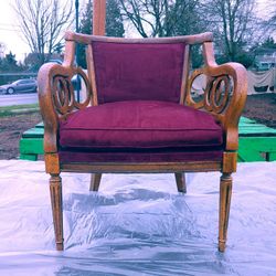 Vintage Hollywood Regency Accent Chair - MCM Style 