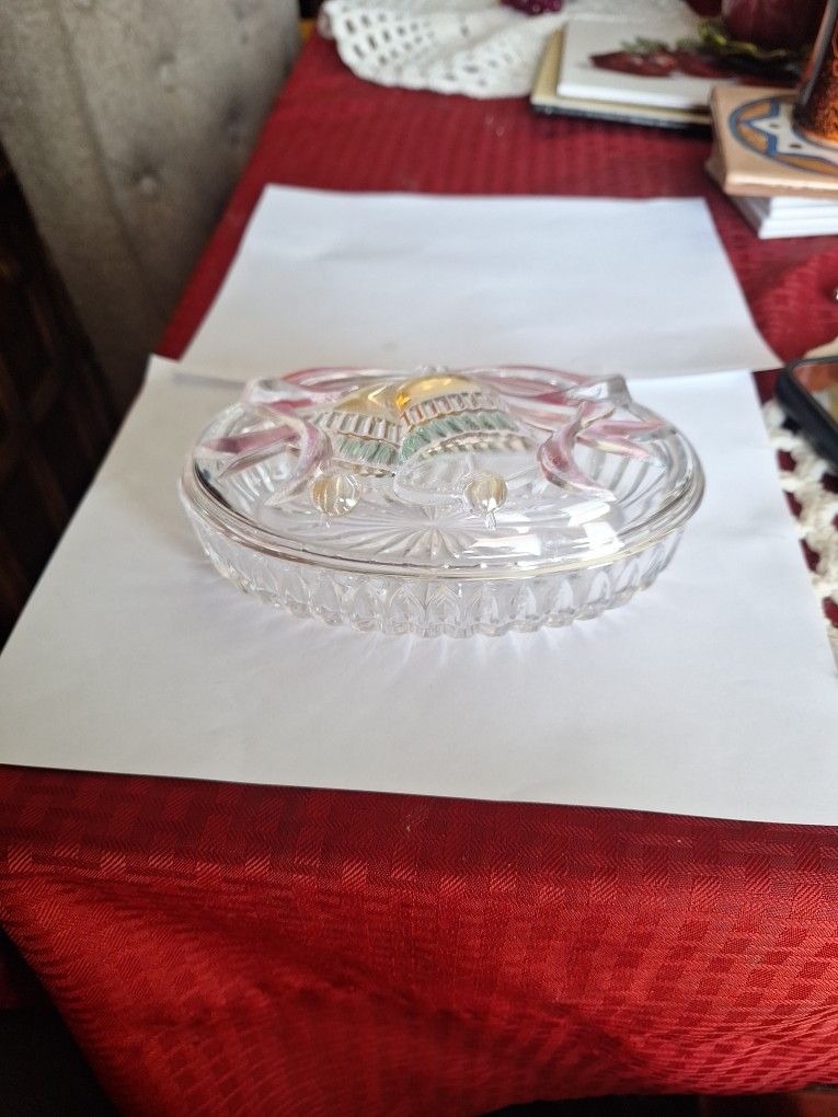 Mikasa Savoir Vivre " Holiday Spirit " Crystal Covered Candy Dish