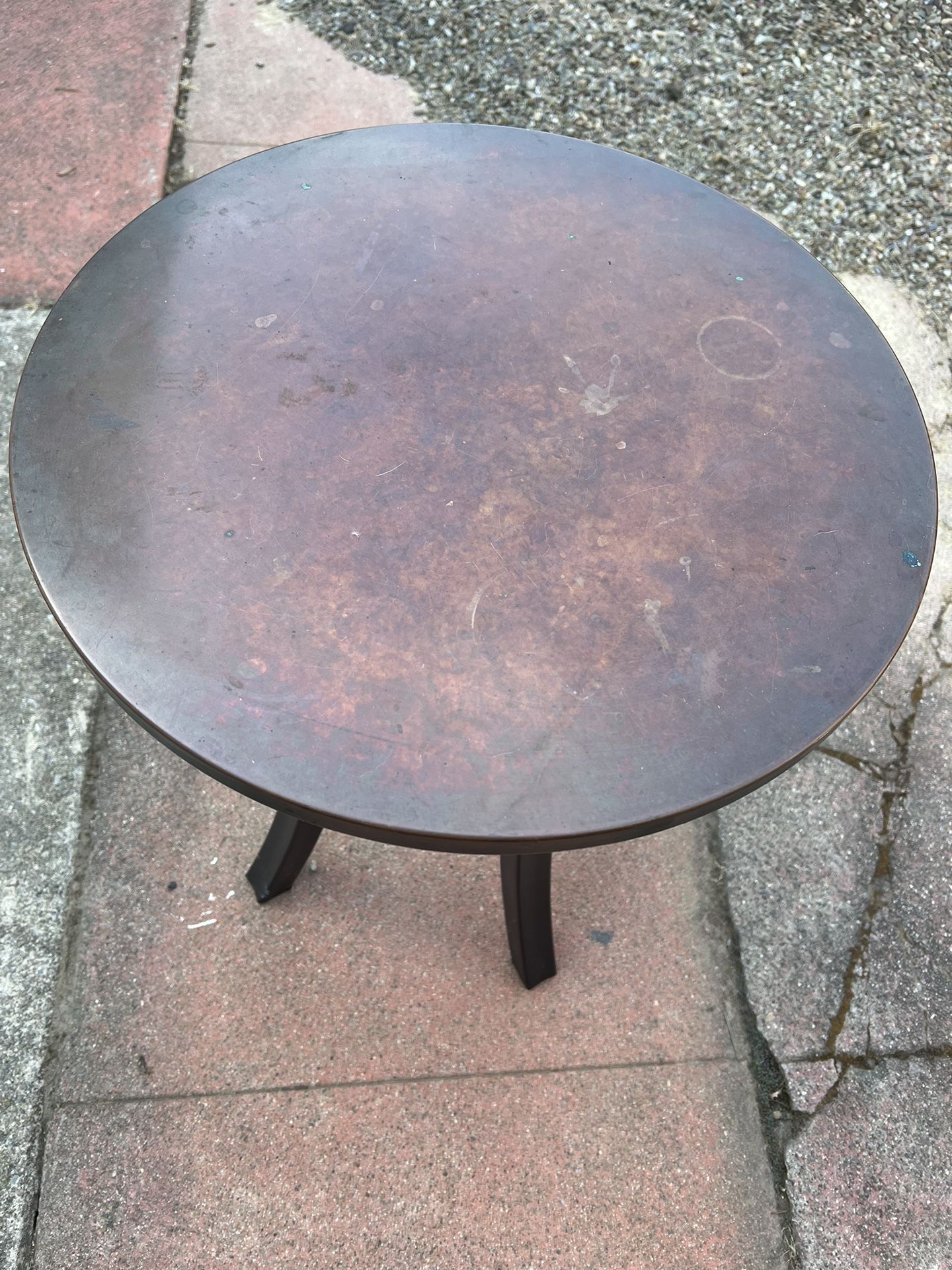 Round Copper Top Side Tables (2)