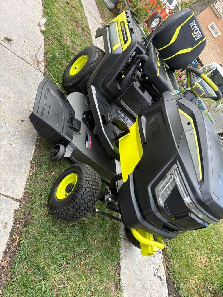 Ryobi 80V HP Brushless 42 in. Battery Electric Cordless Riding Lawn Tractor with (3) 80V 10Ah Batteries and Charger