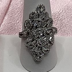 Sterling Silver & Cubic Zirconia Size 10 Ring