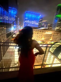 Long red dress