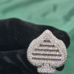 VVS D Moissanite Spade Ring in 925 Sterling Silver