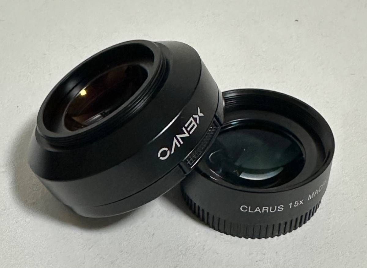 Xenvo Pro Lens Kit For iPhone Or Android Truview .45x Macro And Wide Angle Lens Clarus 15x With LED Light And Travel Case Black