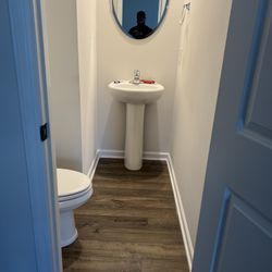 Half Bath Pedestal Vanity
