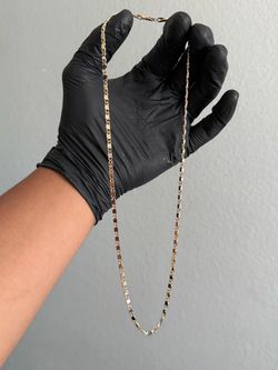 Gold filled Flat Link Chain Necklace 18 inch