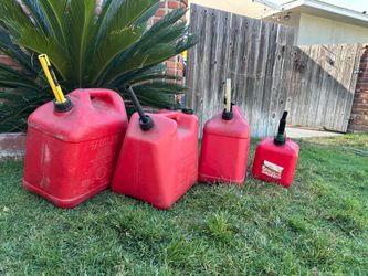 4 Gas Cans – Three 5-Gallon + One Smaller