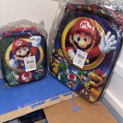 NEW Mario Boys Light Up Backpack & Lunchox