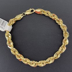 14kt Gold Bracelet Rope 8” 6.5mm 8.40grams 150689 2