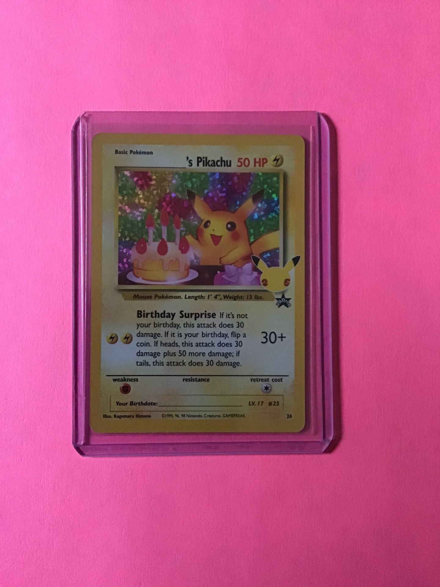 Happy Birthday Pikachu - Holo Celebrations Pokemon Card