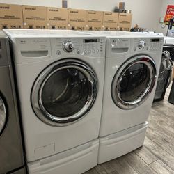 LG Frontload washer and dryer set electric with warranty
