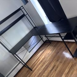 L Shaped Desk With Hutch And Shelf Storage $60 OBO