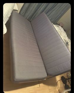 Gray Futon Sofa Bed with Metal Frame