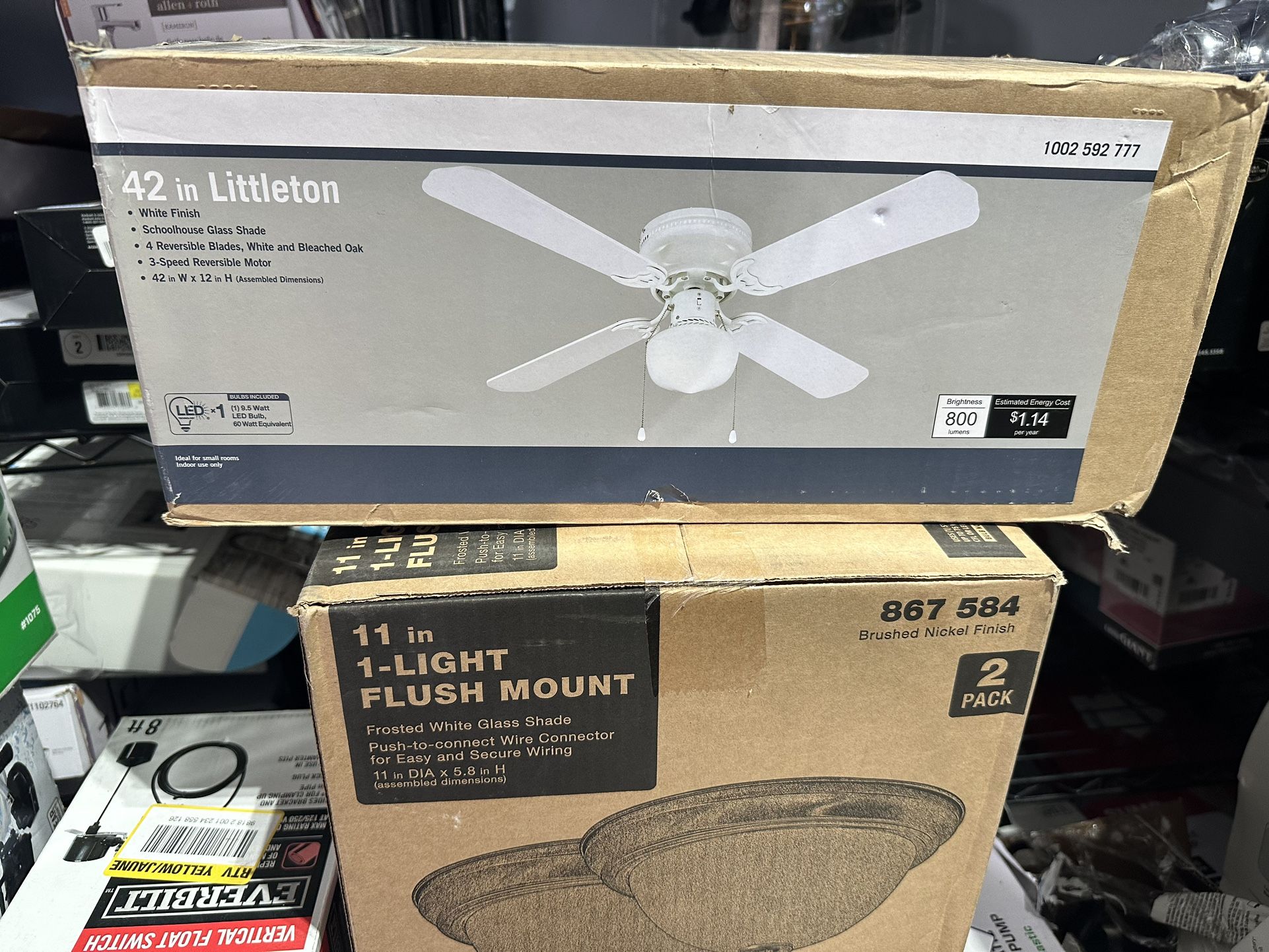Littleton 42 in. LED Indoor White Ceiling Fan with Light Kit