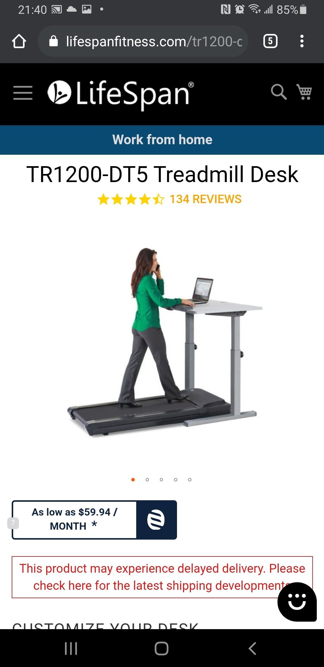 Life Span walking desk/treadmill