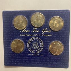 Presidential coin collection set, I took photos of the five coins from each president so you can see the years. I'm asking for $25, firm price.