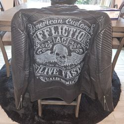 Affliction Mens Leather Coat 