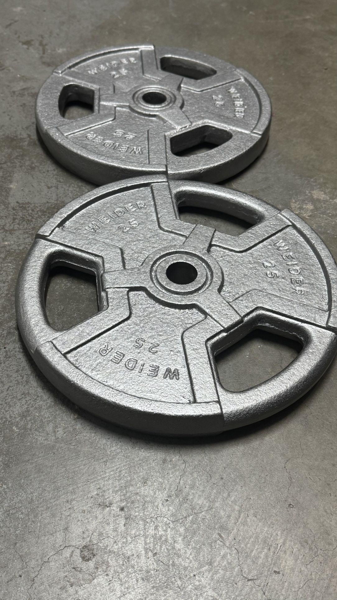 Pair Of 25 Pound Weider Standard Size Weights