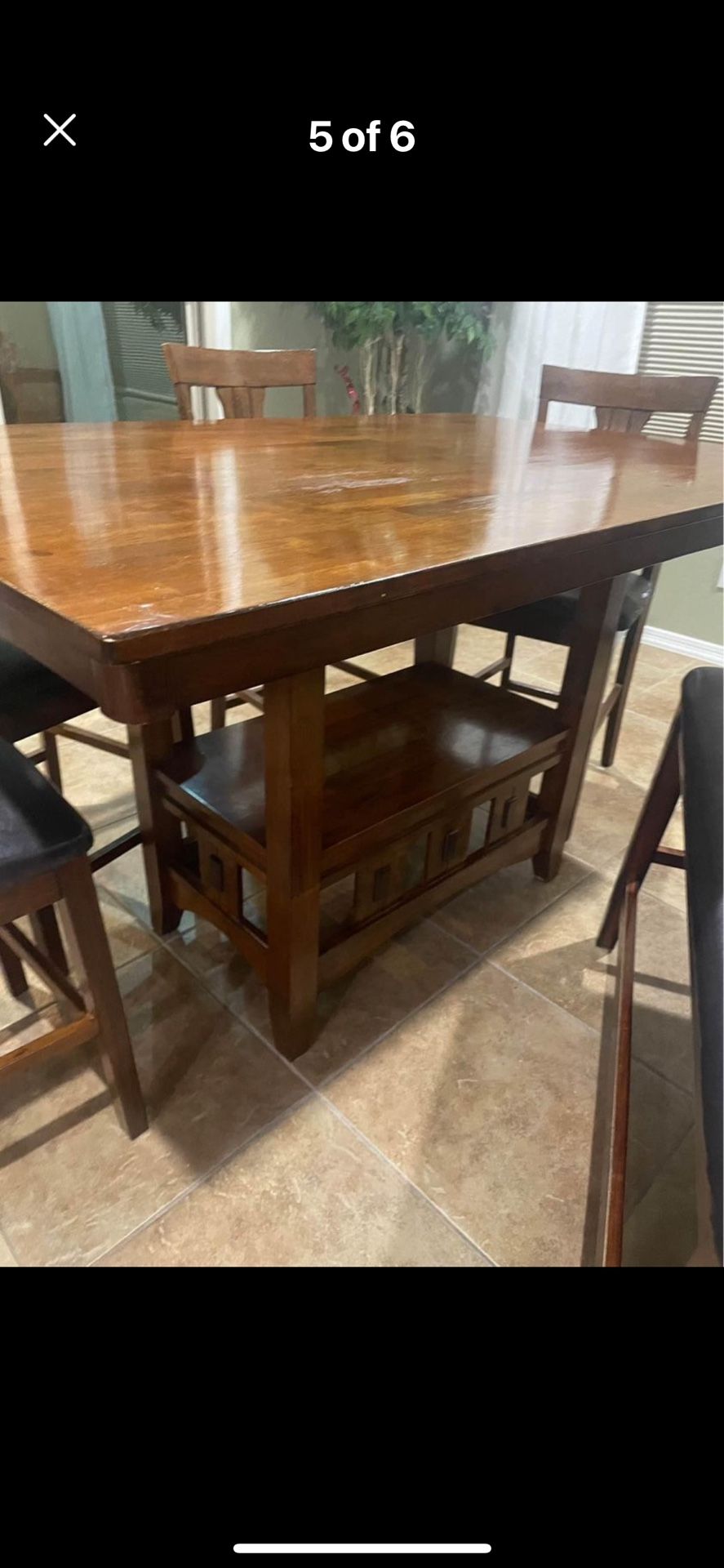 High Top Kitchen Table And 4-chairs Ashley Furniture Very Sturdy 