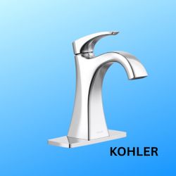 New, Kohler Maxton 4 Inch Centerset Bathroom Faucet with Single Handle, Drain, and Deck Plate
