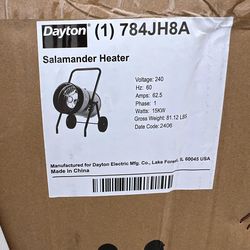 Salamander Dayton commercial heater voltage 240w brand new 15000 w asking $400 thanks