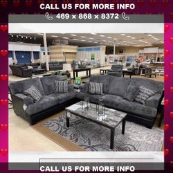 Gray Black Sofa - Loveseat Living Room Set by Signature Design by Ashley Sofas & Couches Sala