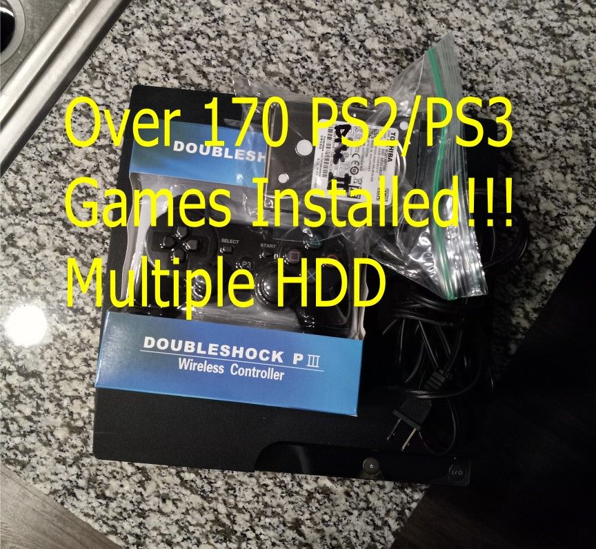 PS3/PlayStation 3 System Fully Loaded With Over 140 PS3/PS2 Games Installed!! $125.00