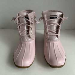 Sperry Saltwater  Boots Girls Youth Sz 3 Pink Duck Boots