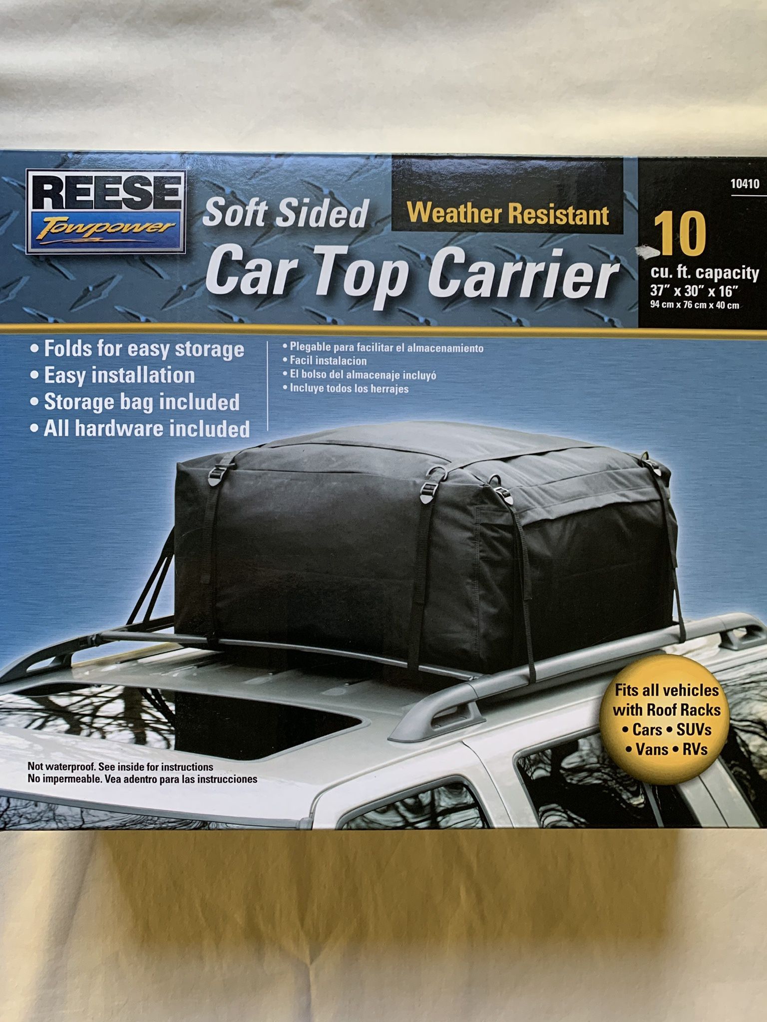 Reese Car Top Carrier  Brand New in Box  10 cu. ft  