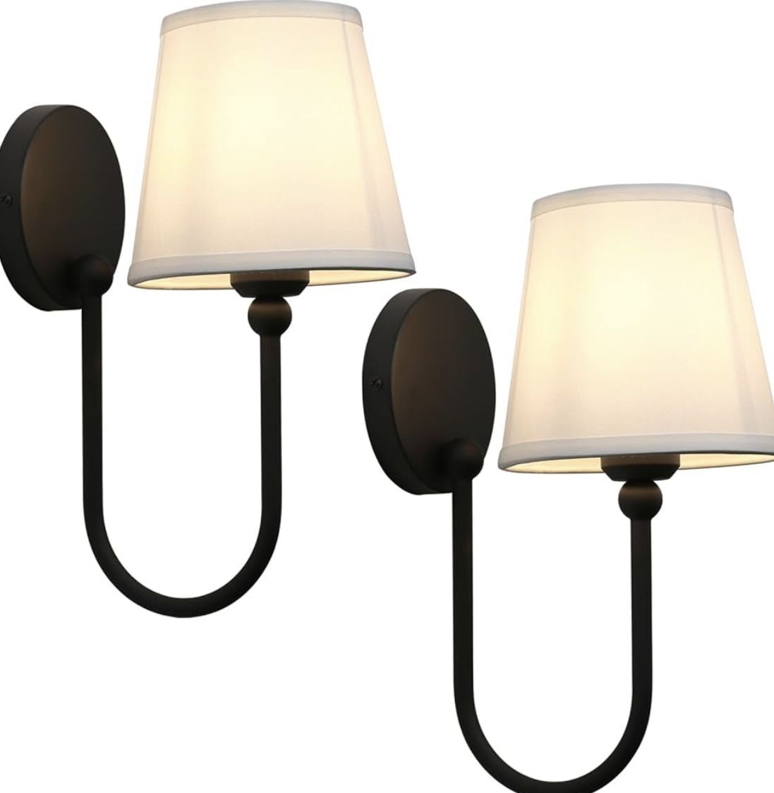 Fabric Wall Sconces Lights Set of 2