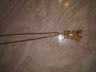 Gold plated pendant and chain