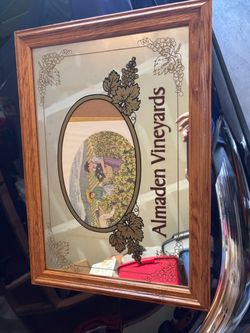 Almaden Vineyards Framed Advertising Mirror