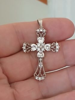 Bella Luce Cross Sterling Silver 1 3/4" X 1"