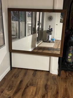 Brown Square Dresser Mirror