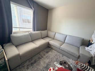 Light Gray Fabric 3 piece sectional couch
