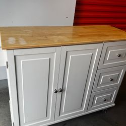 IKEA Style Kitchen Island / Coffee Bar on Wheels