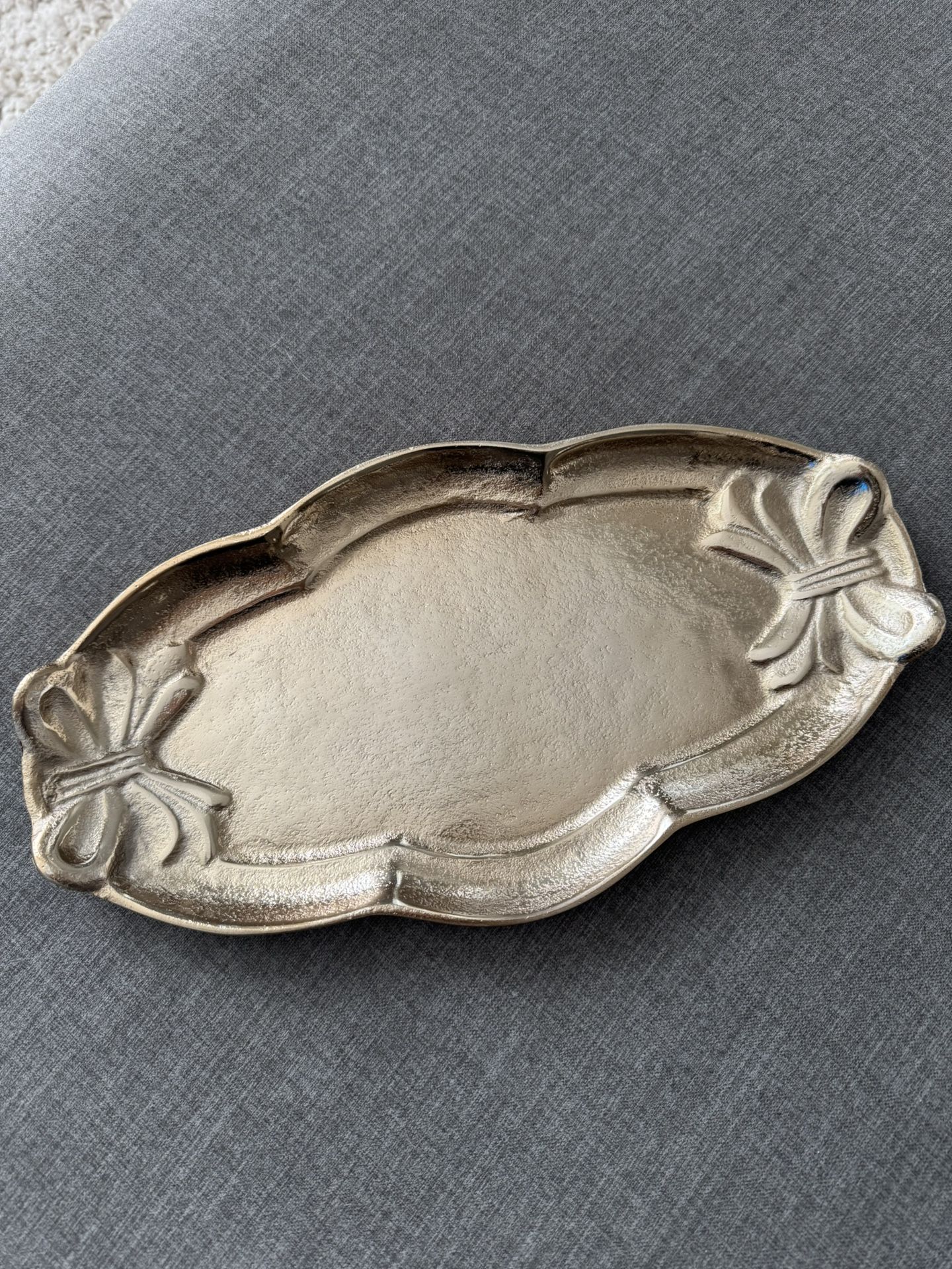 Gold Decorative Tray with Bow Detail