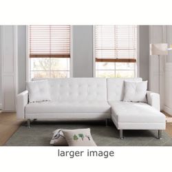 Brand New Tufted Faux Leather Sectional Sofa